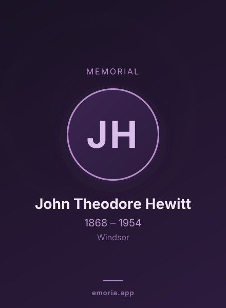 Memorial portrait of John Theodore Hewitt