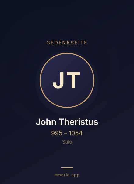 Gedenkportrait von John Theristus