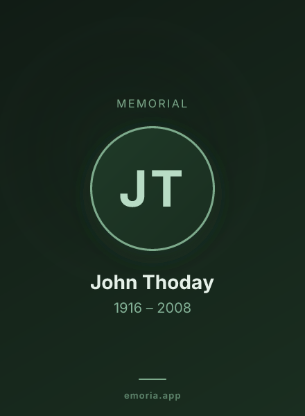 Memorial portrait of John Thoday