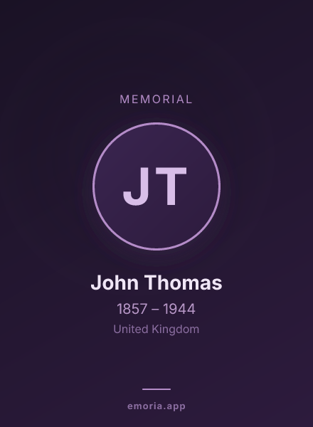 Memorial portrait of John Thomas