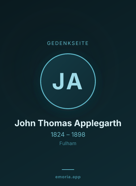 Gedenkportrait von John Thomas Applegarth