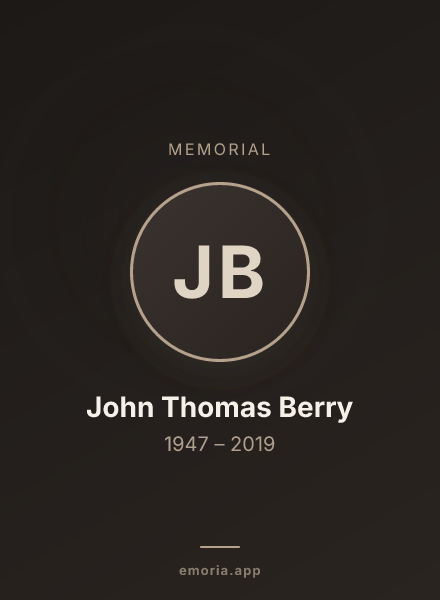 Memorial portrait of John Thomas Berry