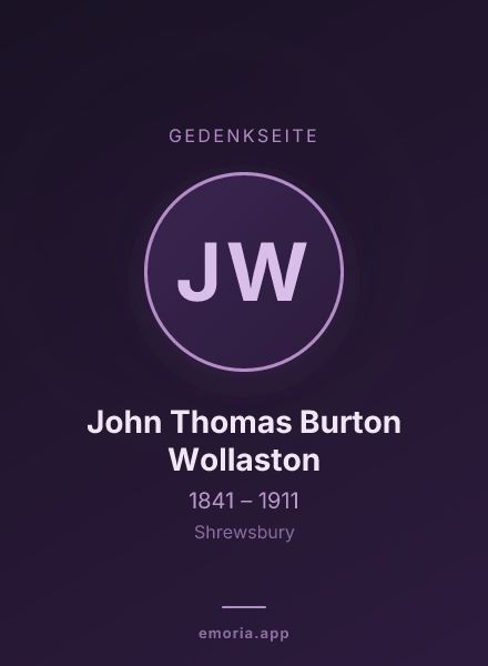 Gedenkportrait von John Thomas Burton Wollaston