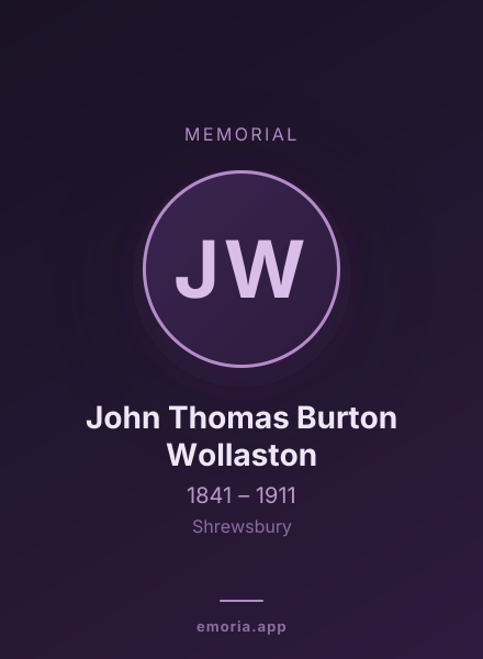 Memorial portrait of John Thomas Burton Wollaston