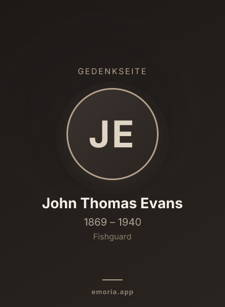 Gedenkportrait von John Thomas Evans