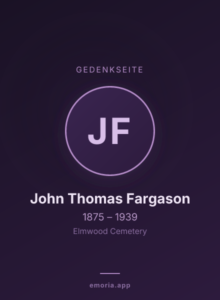 Gedenkportrait von John Thomas Fargason