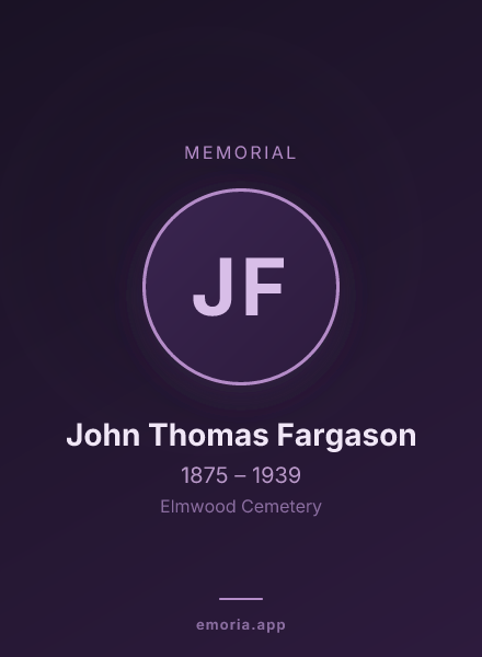 Memorial portrait of John Thomas Fargason