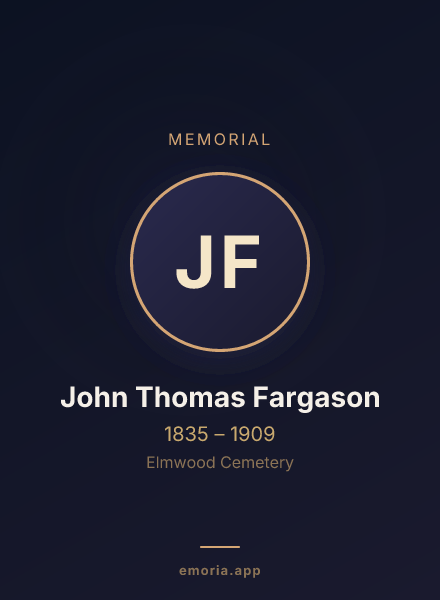 Memorial portrait of John Thomas Fargason