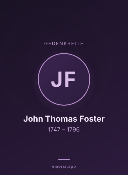 Gedenkportrait von John Thomas Foster