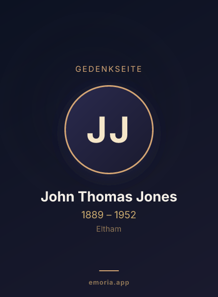 Gedenkportrait von John Thomas Jones