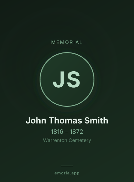 Memorial portrait of John Thomas Smith