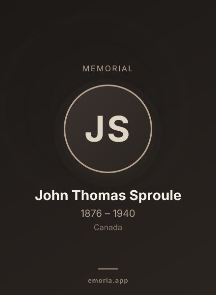 Memorial portrait of John Thomas Sproule