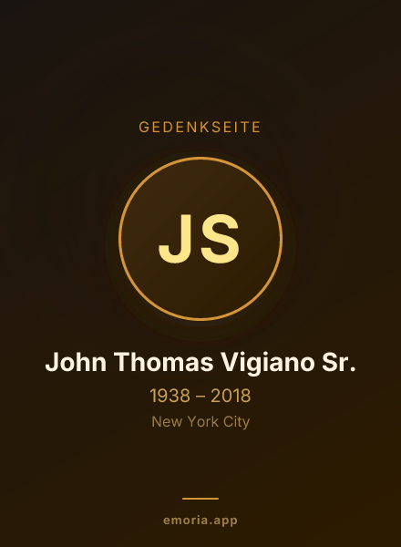 Gedenkportrait von John Thomas Vigiano Sr.