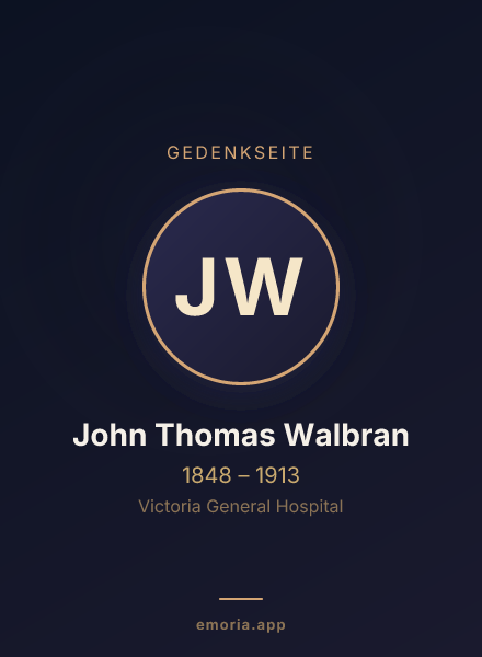 Gedenkportrait von John Thomas Walbran