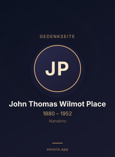 Gedenkportrait von John Thomas Wilmot Place