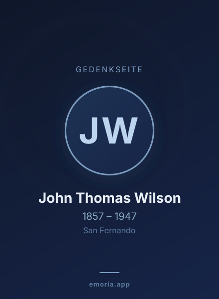 Gedenkportrait von John Thomas Wilson