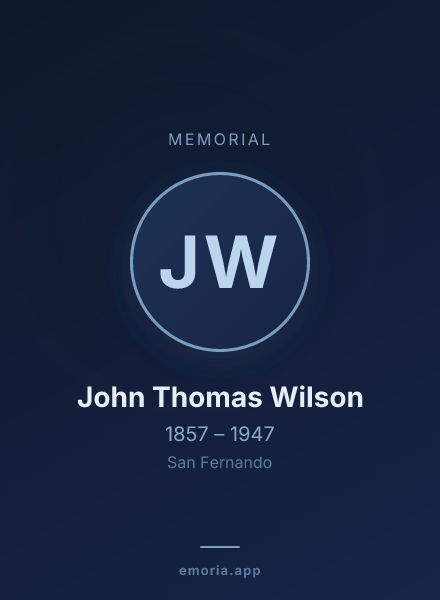 Memorial portrait of John Thomas Wilson