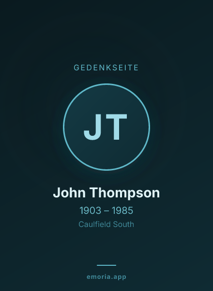 Gedenkportrait von John Thompson