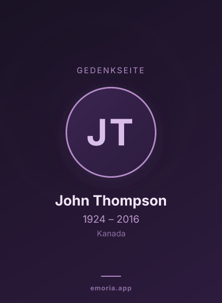 Gedenkportrait von John Thompson