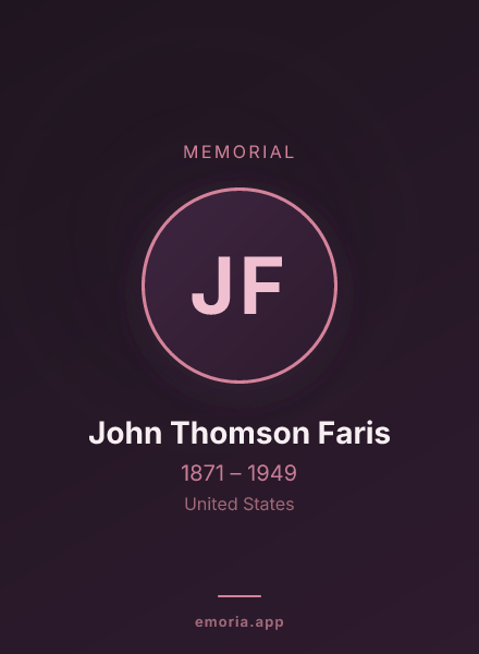 Memorial portrait of John Thomson Faris