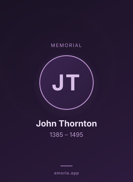 Memorial portrait of John Thornton