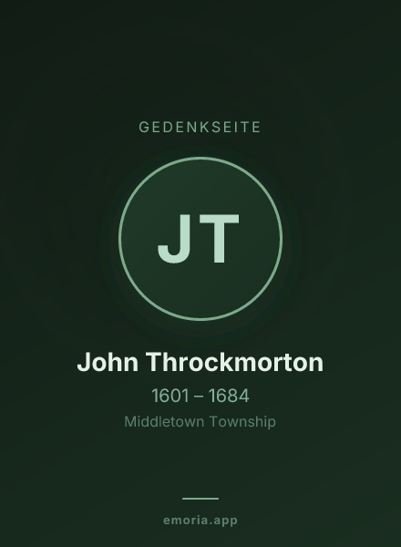 Gedenkportrait von John Throckmorton