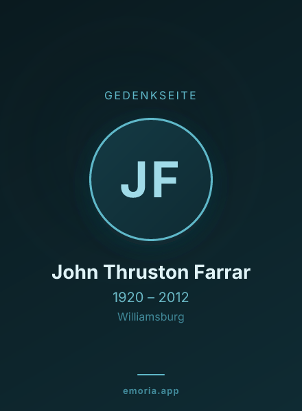 Gedenkportrait von John Thruston Farrar