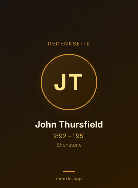 Gedenkportrait von John Thursfield