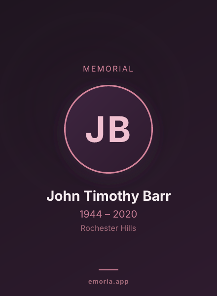 Memorial portrait of John Timothy Barr