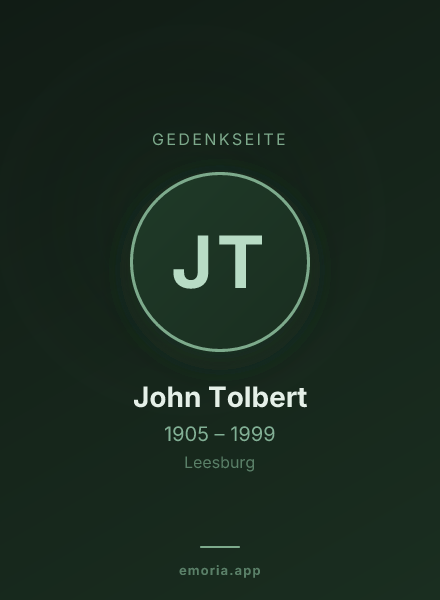 Gedenkportrait von John Tolbert