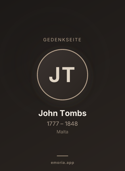 Gedenkportrait von John Tombs