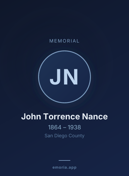 Memorial portrait of John Torrence Nance