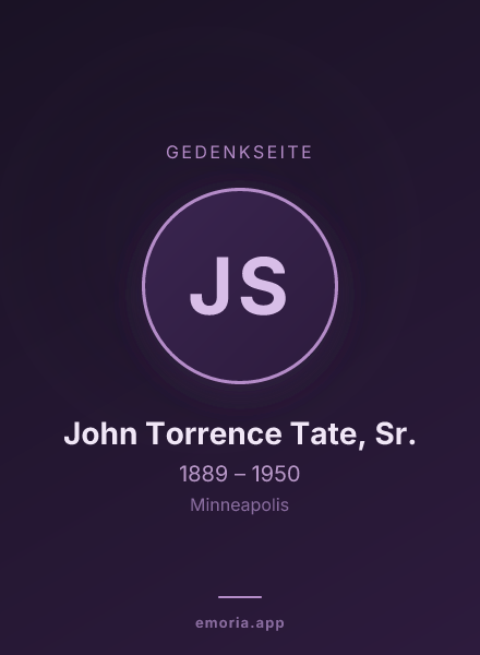 Gedenkportrait von John Torrence Tate, Sr.