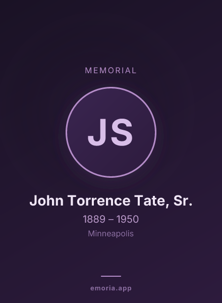Memorial portrait of John Torrence Tate, Sr.