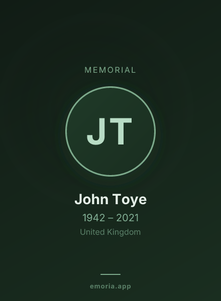 Memorial portrait of John Toye