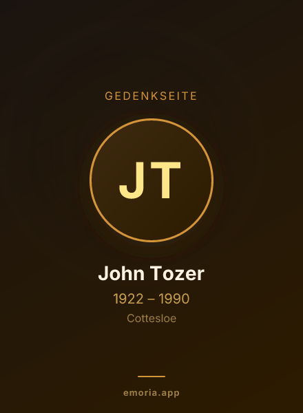 Gedenkportrait von John Tozer