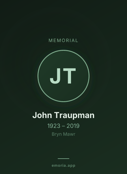 Memorial portrait of John Traupman