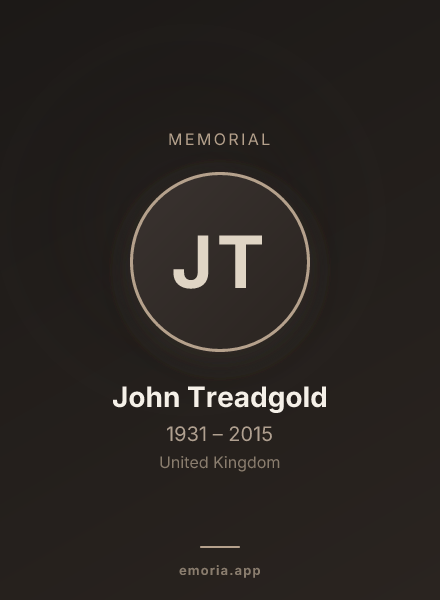 Memorial portrait of John Treadgold
