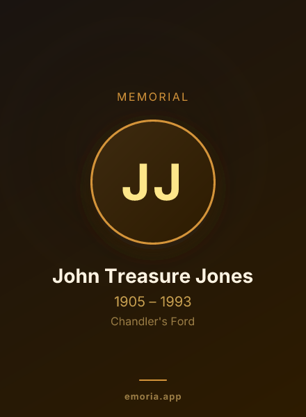Memorial portrait of John Treasure Jones