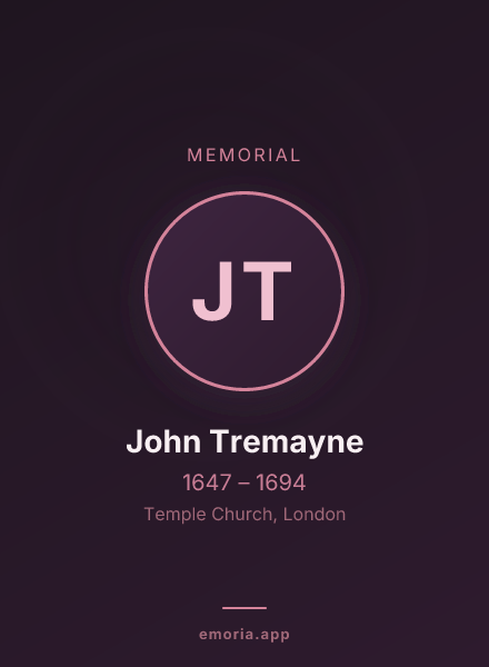 Memorial portrait of John Tremayne