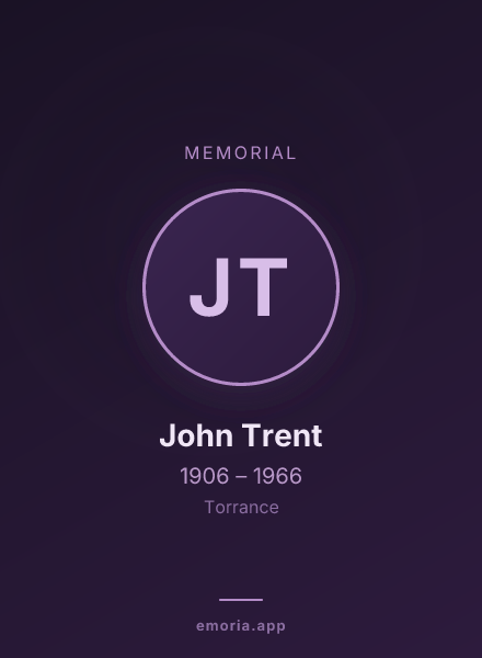 Memorial portrait of John Trent