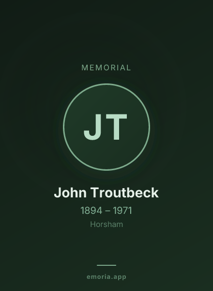 Memorial portrait of John Troutbeck