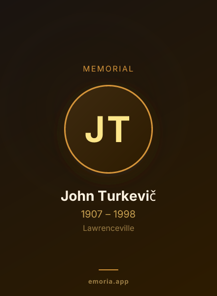 Memorial portrait of John Turkevič