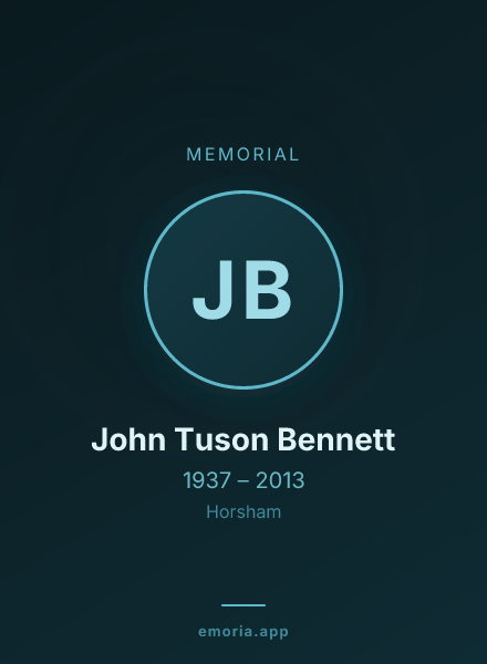 Memorial portrait of John Tuson Bennett