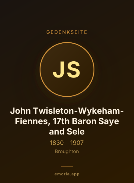 Gedenkportrait von John Twisleton-Wykeham-Fiennes, 17th Baron Saye and Sele