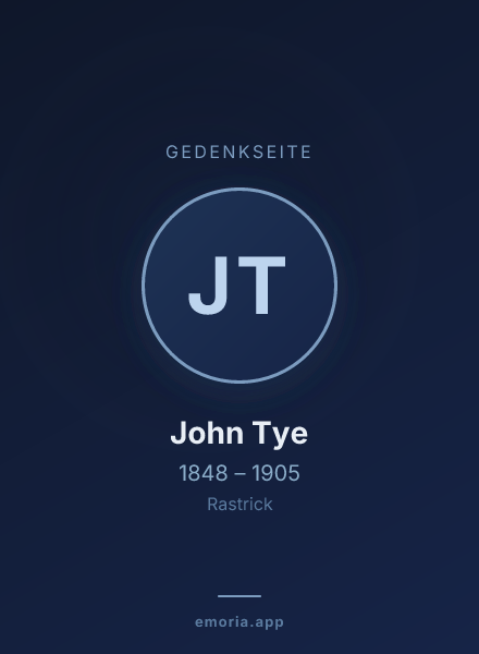Gedenkportrait von John Tye