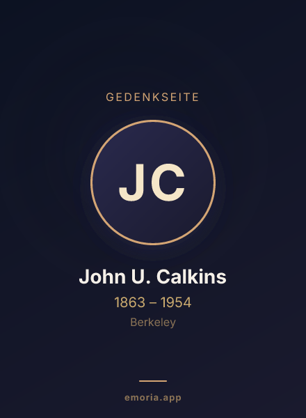 Gedenkportrait von John U. Calkins