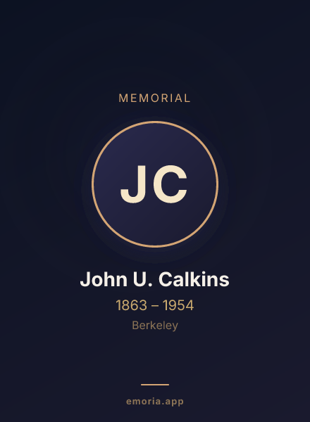 Memorial portrait of John U. Calkins