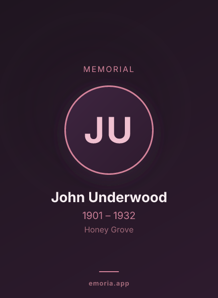 Memorial portrait of John Underwood