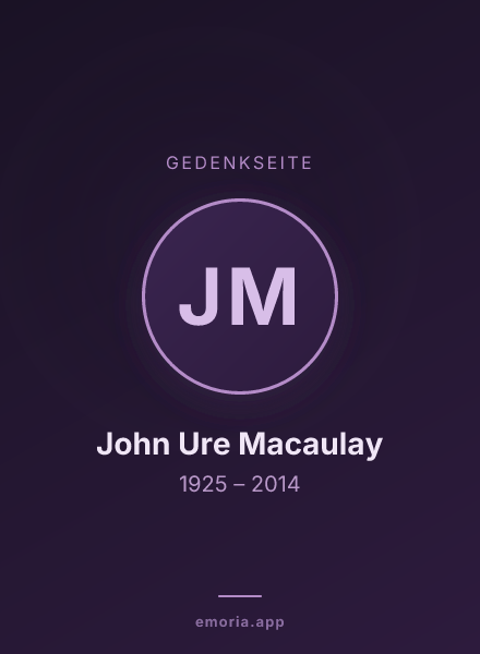 Gedenkportrait von John Ure Macaulay